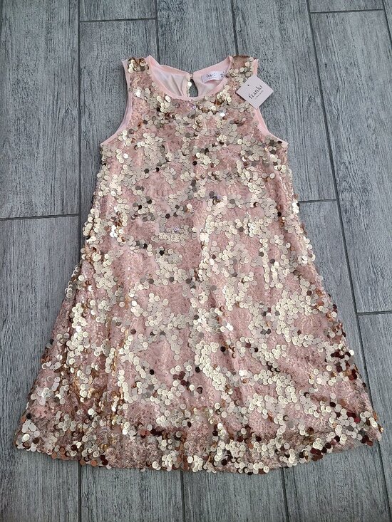 Francesca's Collections Other - Franki by Francesca’s Sequin Dress Pink Gold Youth Girls Size 8 NWT